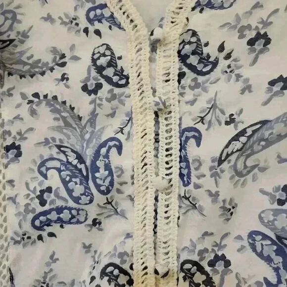 Lucky Women's Ivory & Navy Cotton/Rayon Floral Lined Sundress - Picture 13 of 14